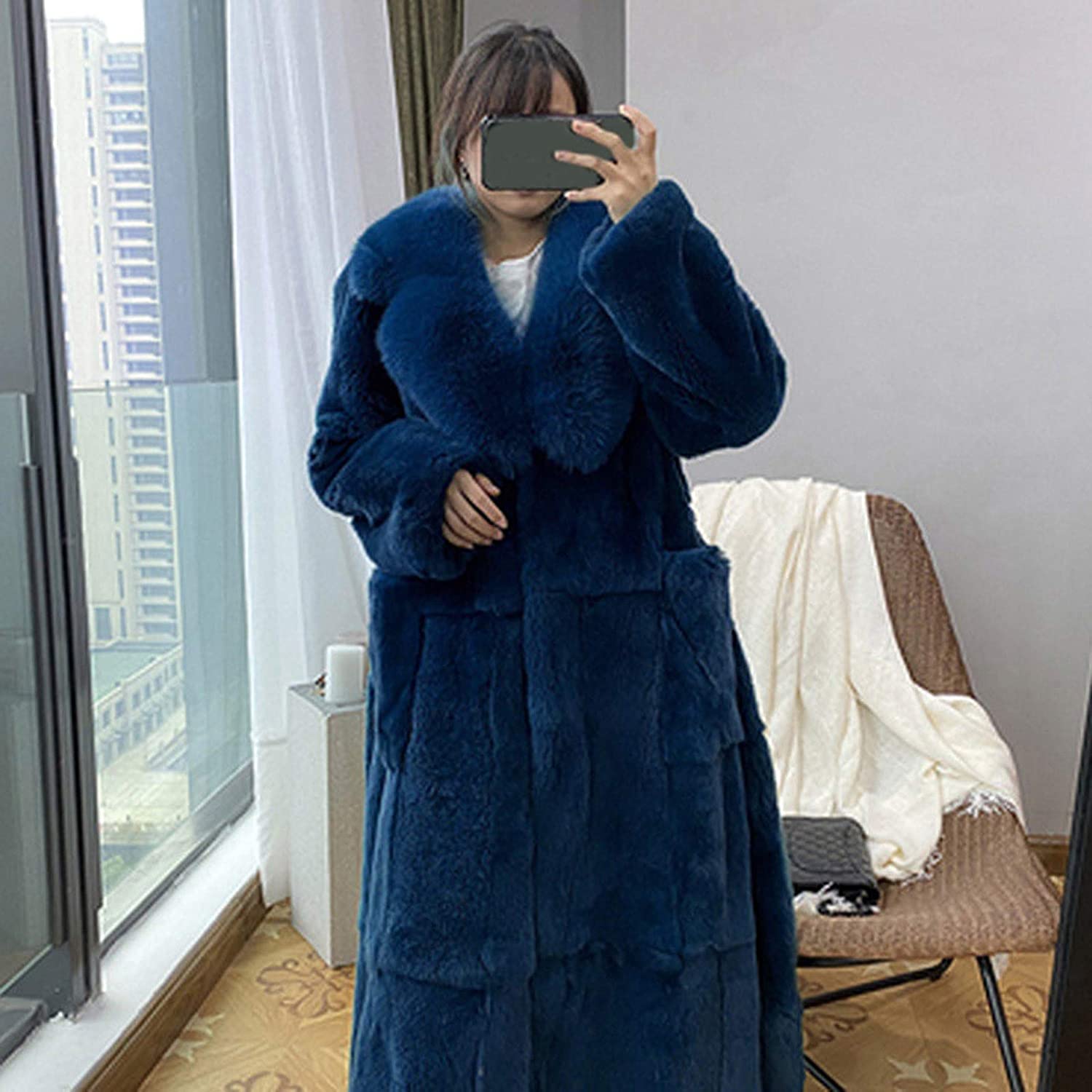 Dosoop Women Winter Warm Luxury Faux Furs Coat Outerwear Long Sleeve Faux Mink Faux Fur Plus Size Ho