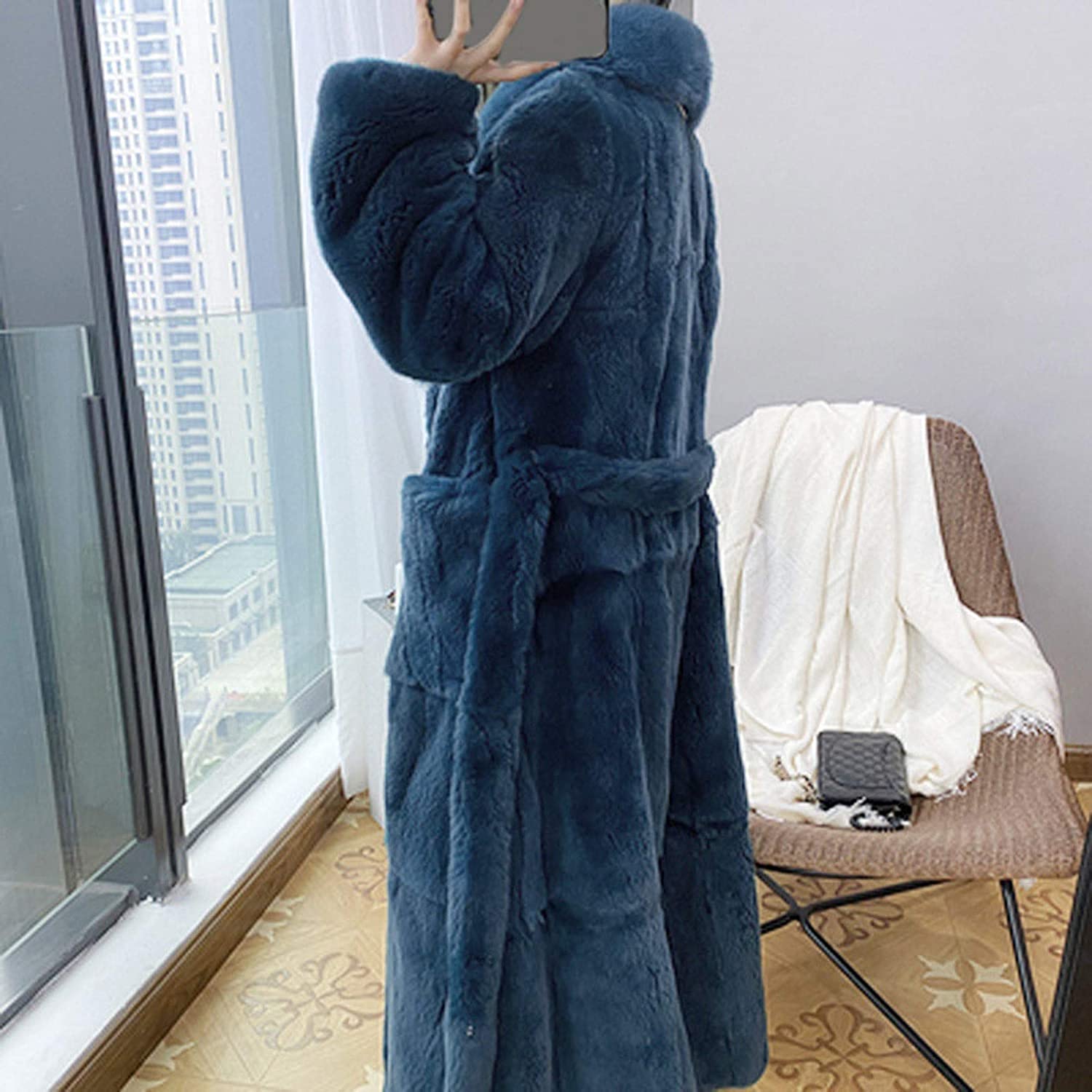 Dosoop Women Winter Warm Luxury Faux Furs Coat Outerwear Long Sleeve Faux Mink Faux Fur Plus Size Ho