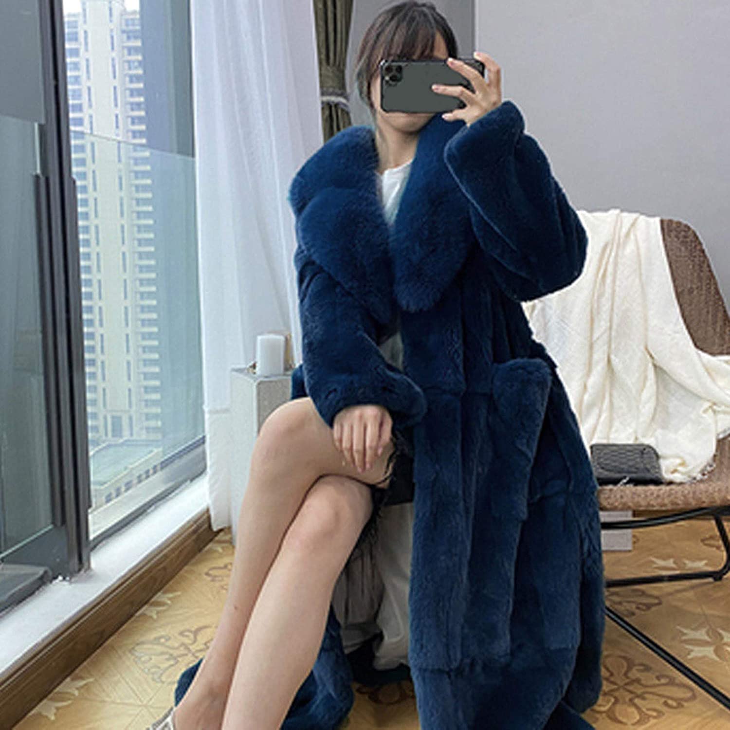 Dosoop Women Winter Warm Luxury Faux Furs Coat Outerwear Long Sleeve Faux Mink Faux Fur Plus Size Ho