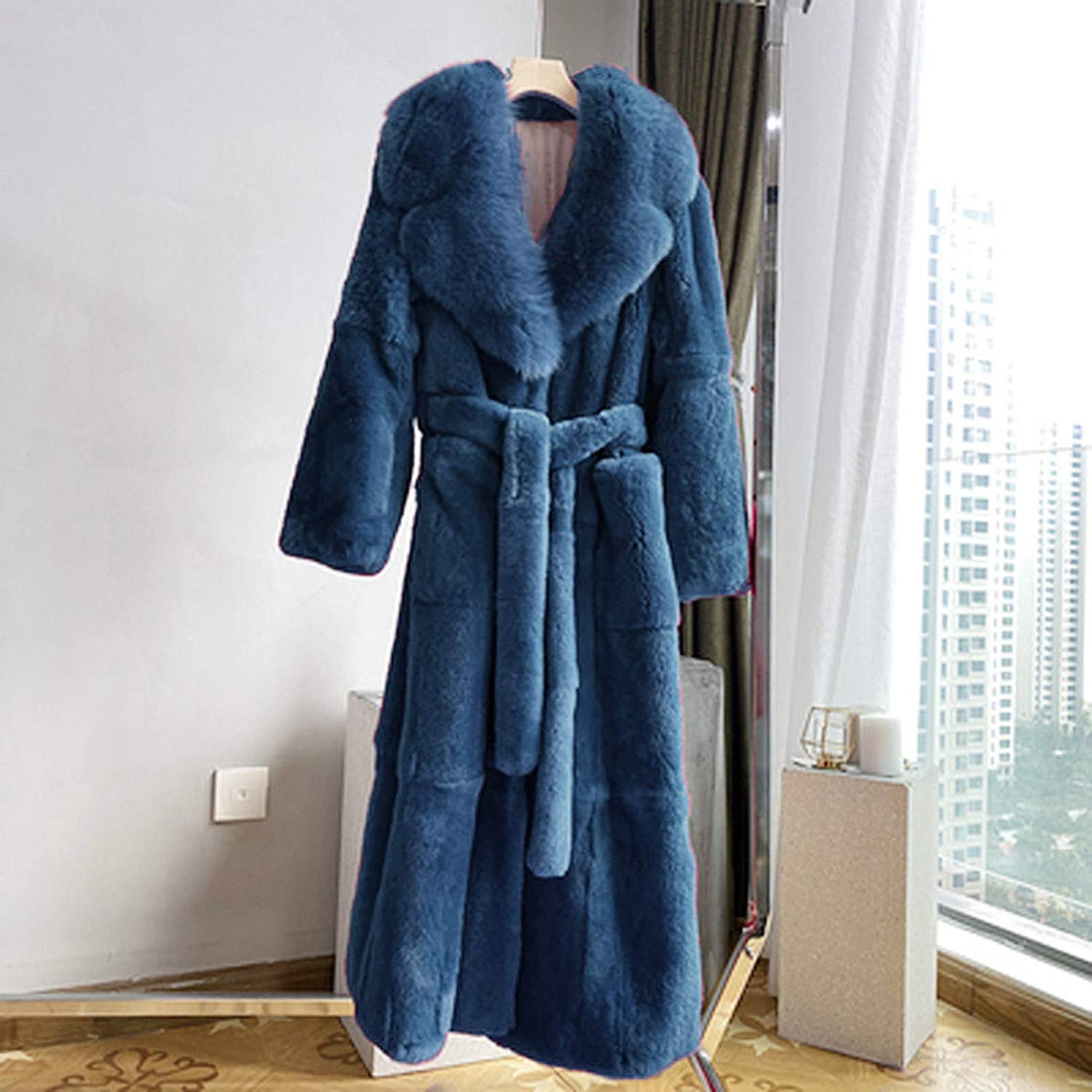 Dosoop Women Winter Warm Luxury Faux Furs Coat Outerwear Long Sleeve Faux Mink Faux Fur Plus Size Ho