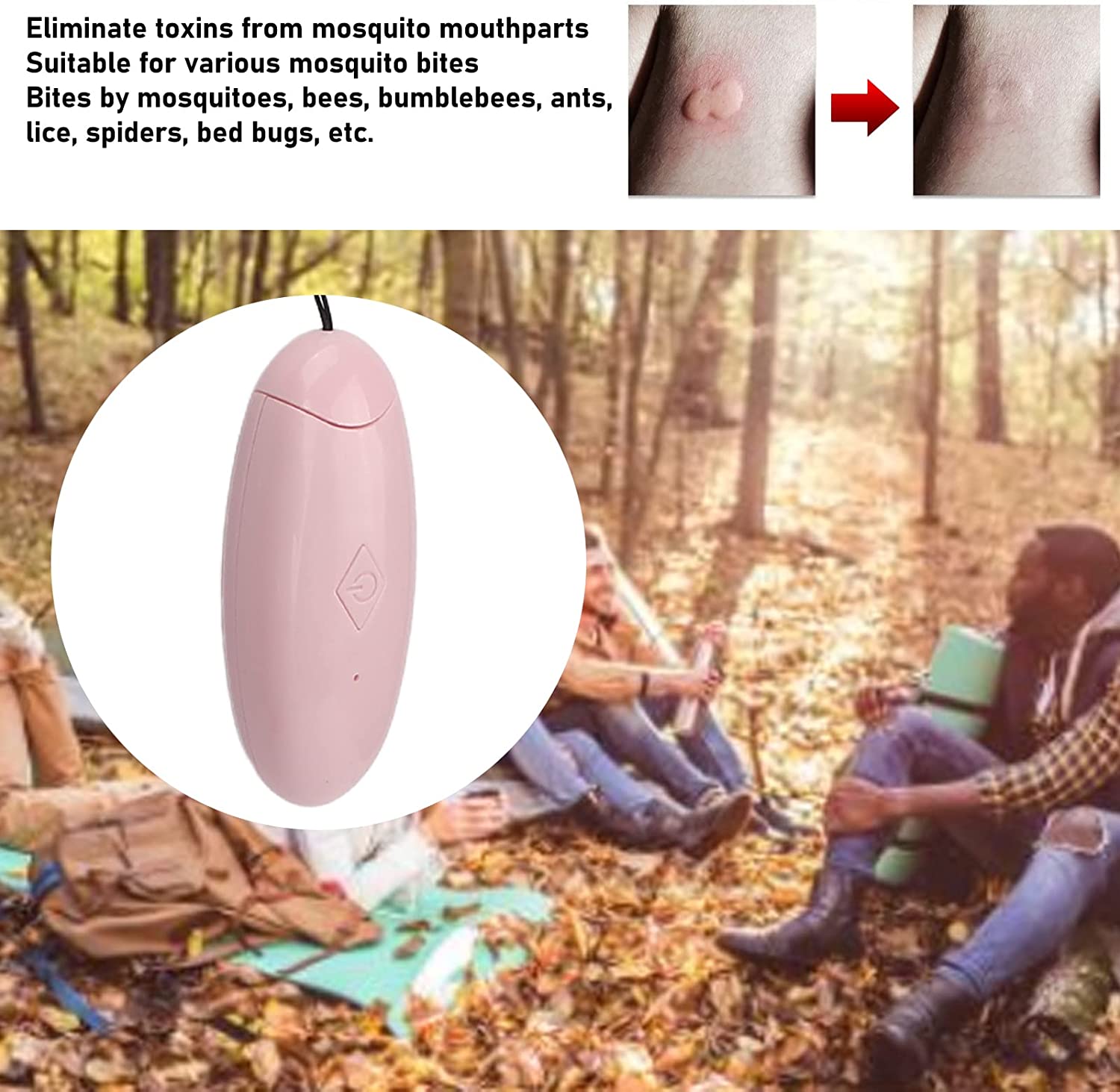 Antipruritic Device, Gentle Bite Relief for Office for Outdoor for Home(Pink)