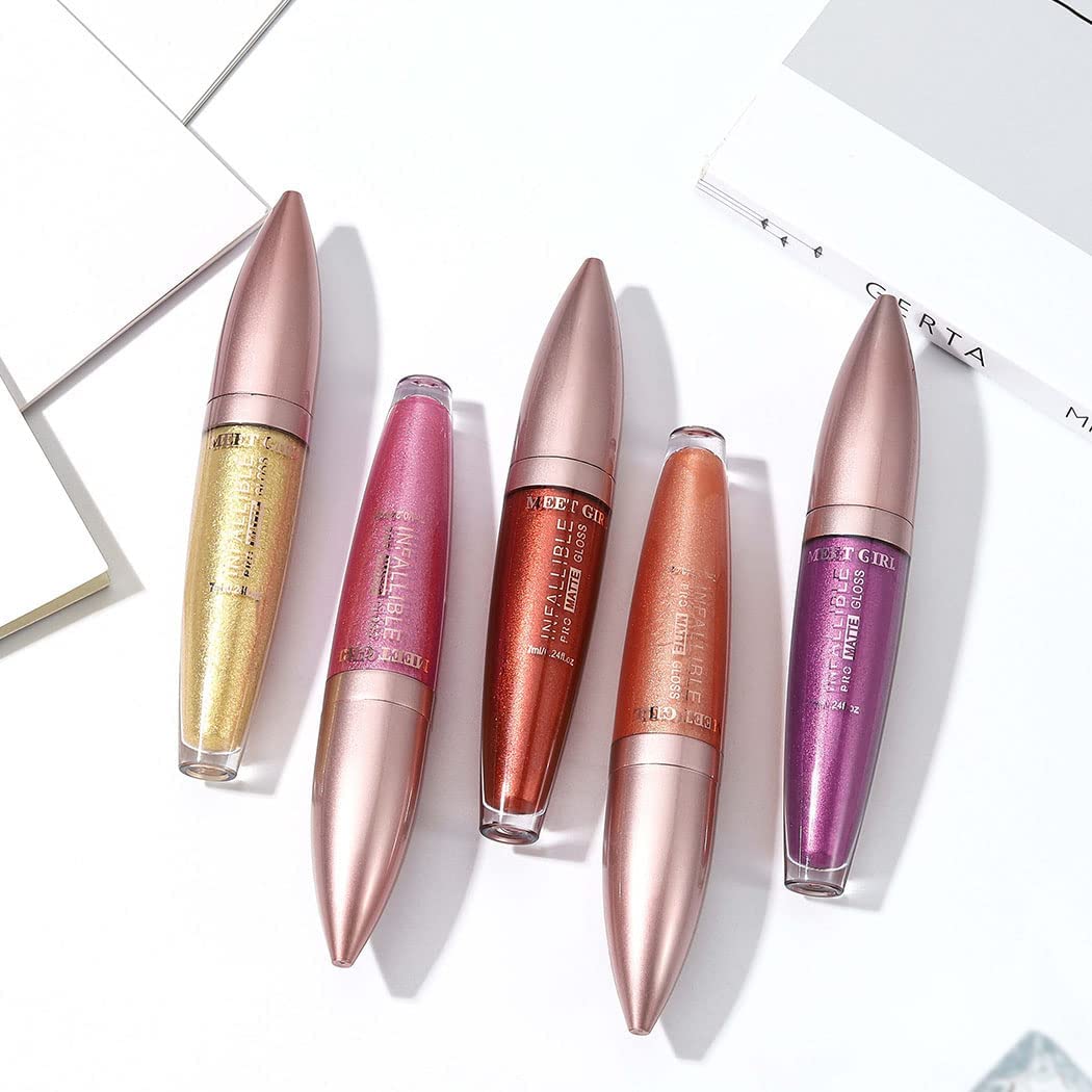 Kisshine Matte Lipstick Purple Metallic Lip Sticks Waterproof Lipsticks Long Lasting Costume Party L