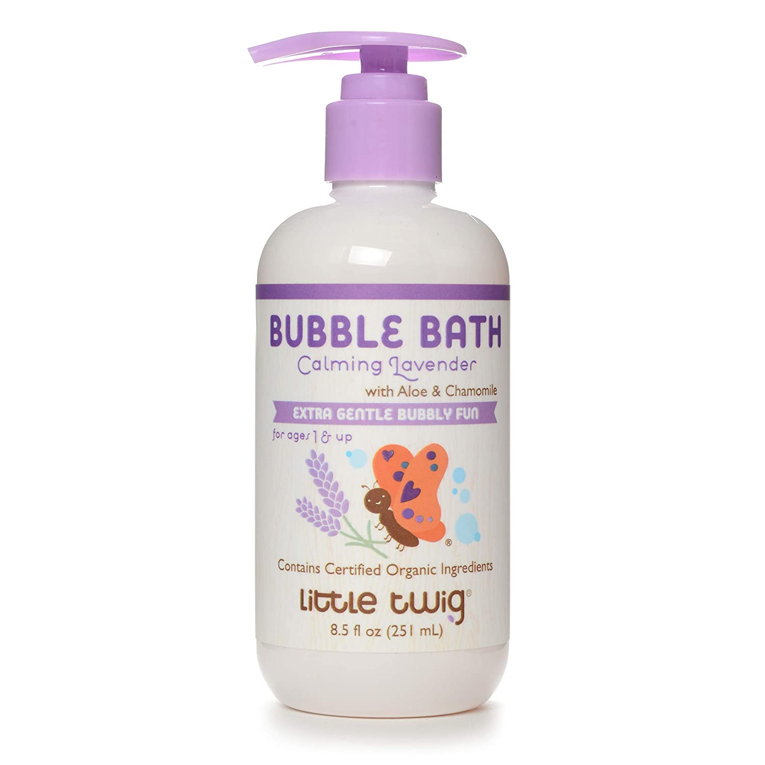Little Twig Bubble Bath, Natural Plant Derived Formula, Lavender, 8.5 fl oz.