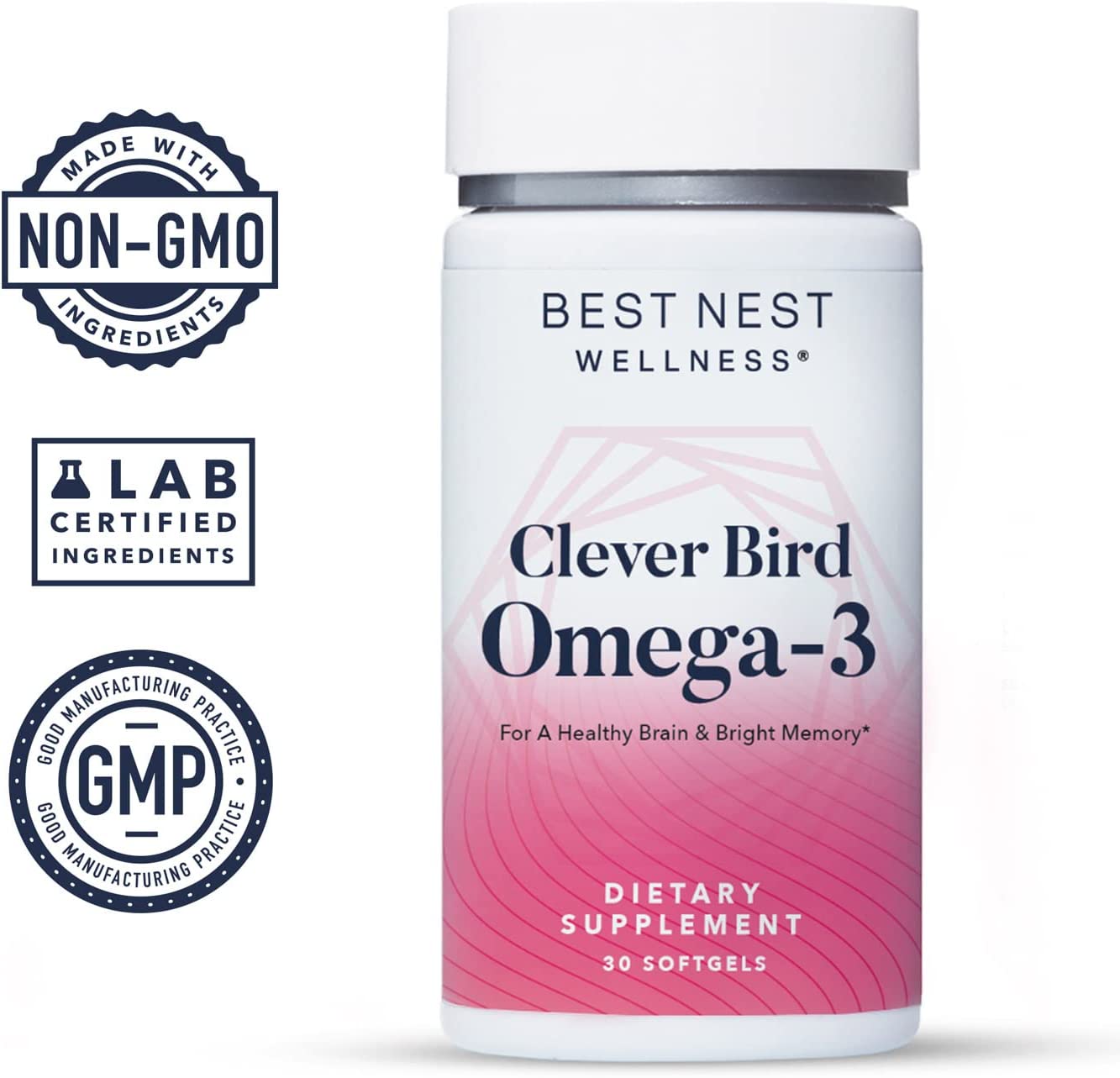 Clever Bird Omega-3 Fish Oil, Once Daily DHA + EPA Supplement, from Wild Caught Fish, Brain & Immune