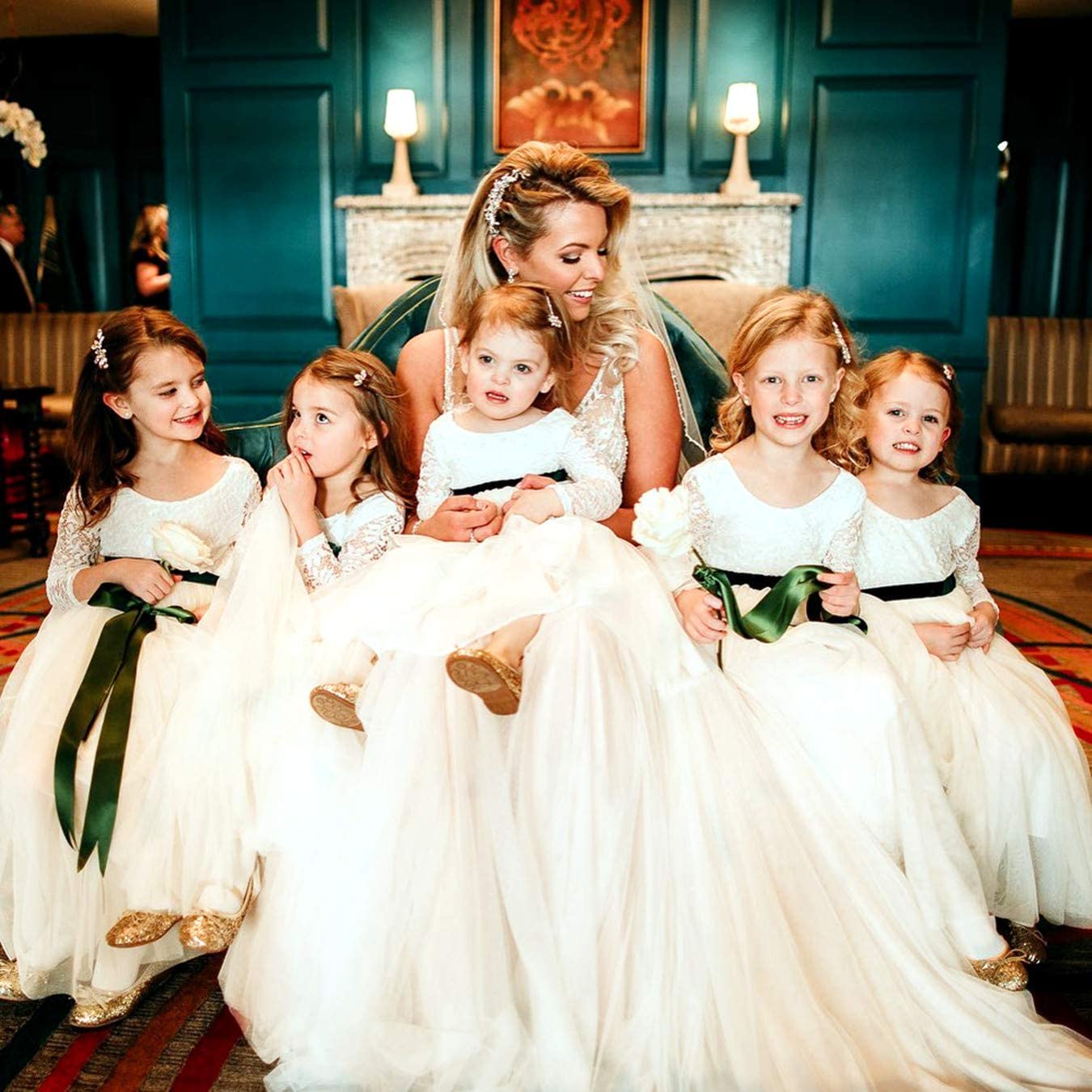 2Bunnies Girl Peony Lace Back A-Line Straight Tutu Tulle Party Flower Girl