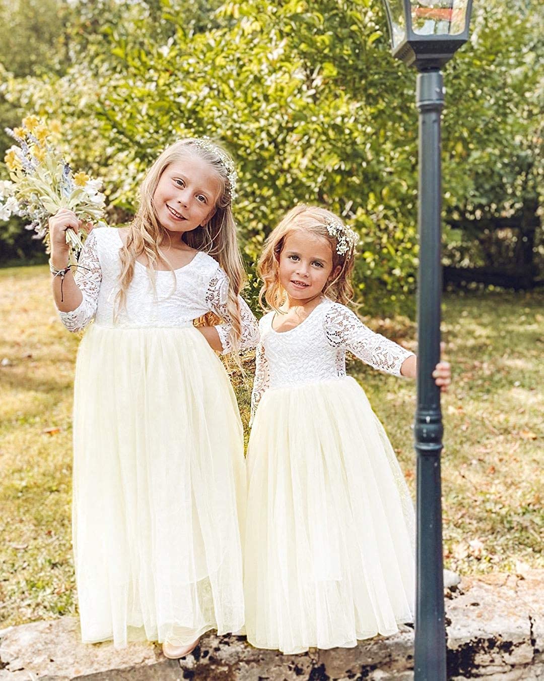 2Bunnies Girl Peony Lace Back A-Line Straight Tutu Tulle Party Flower Girl