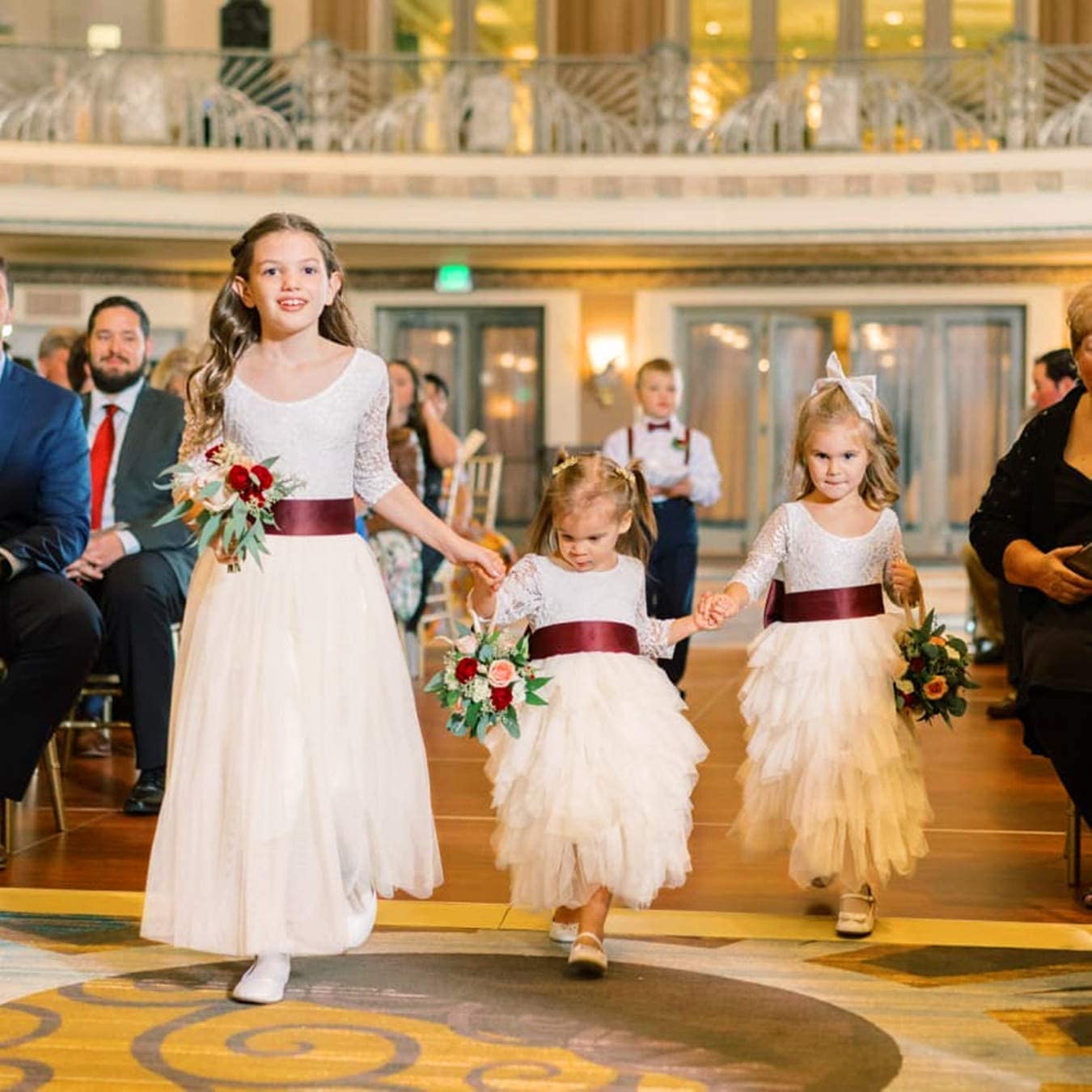 2Bunnies Girl Peony Lace Back A-Line Straight Tutu Tulle Party Flower Girl