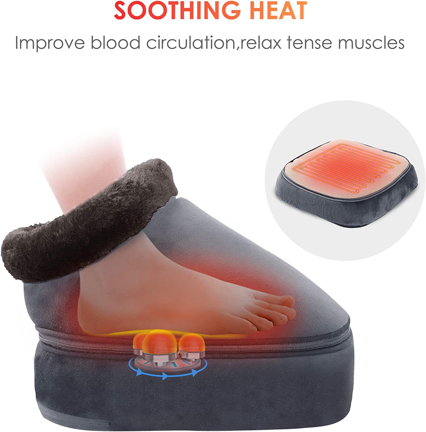 COMFIER Shiatsu Foot Massager with Heat Kneading Back Massager with