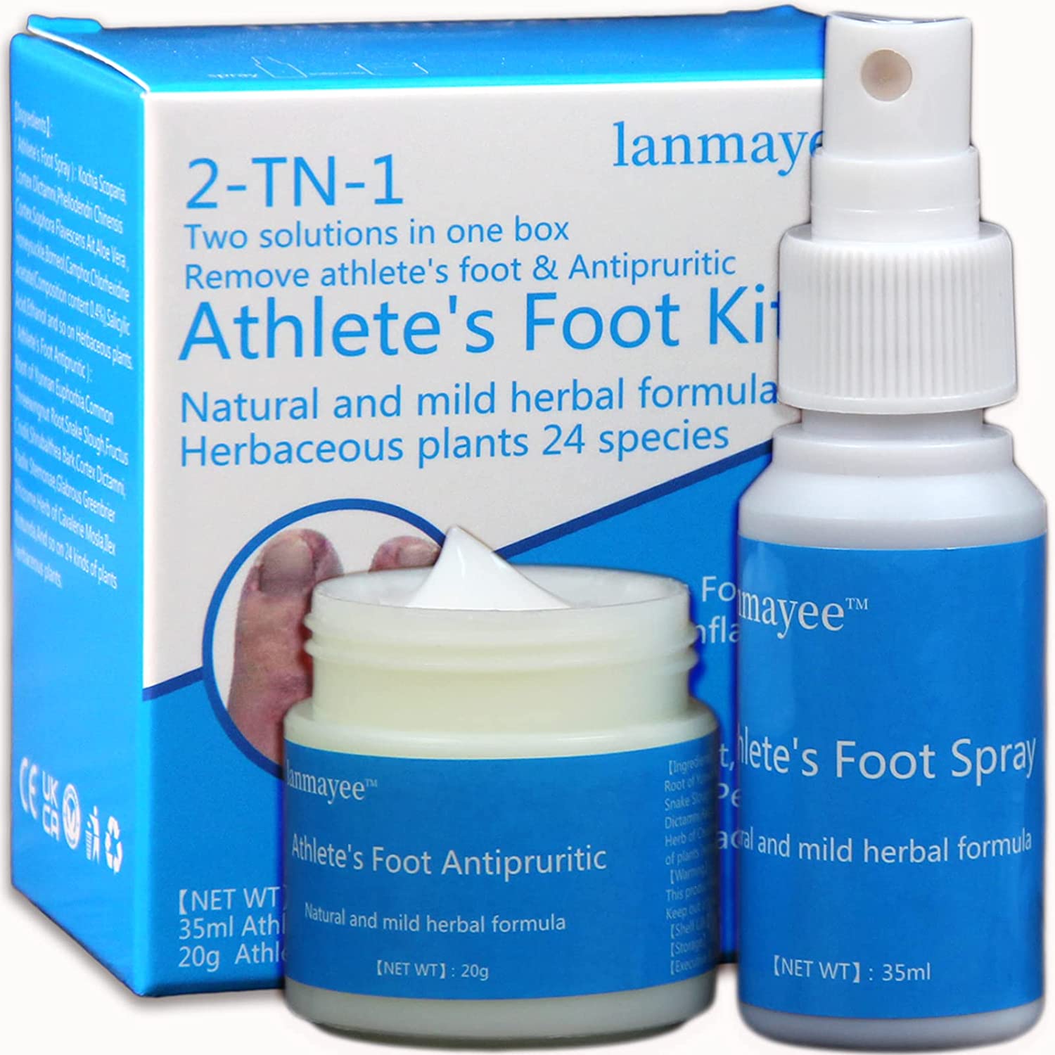 Lanmayee Foot Fungi Spray+Daub,Athletes Foot Treatment Kit.Most Athletes Foot Between Toes.Foot Itch