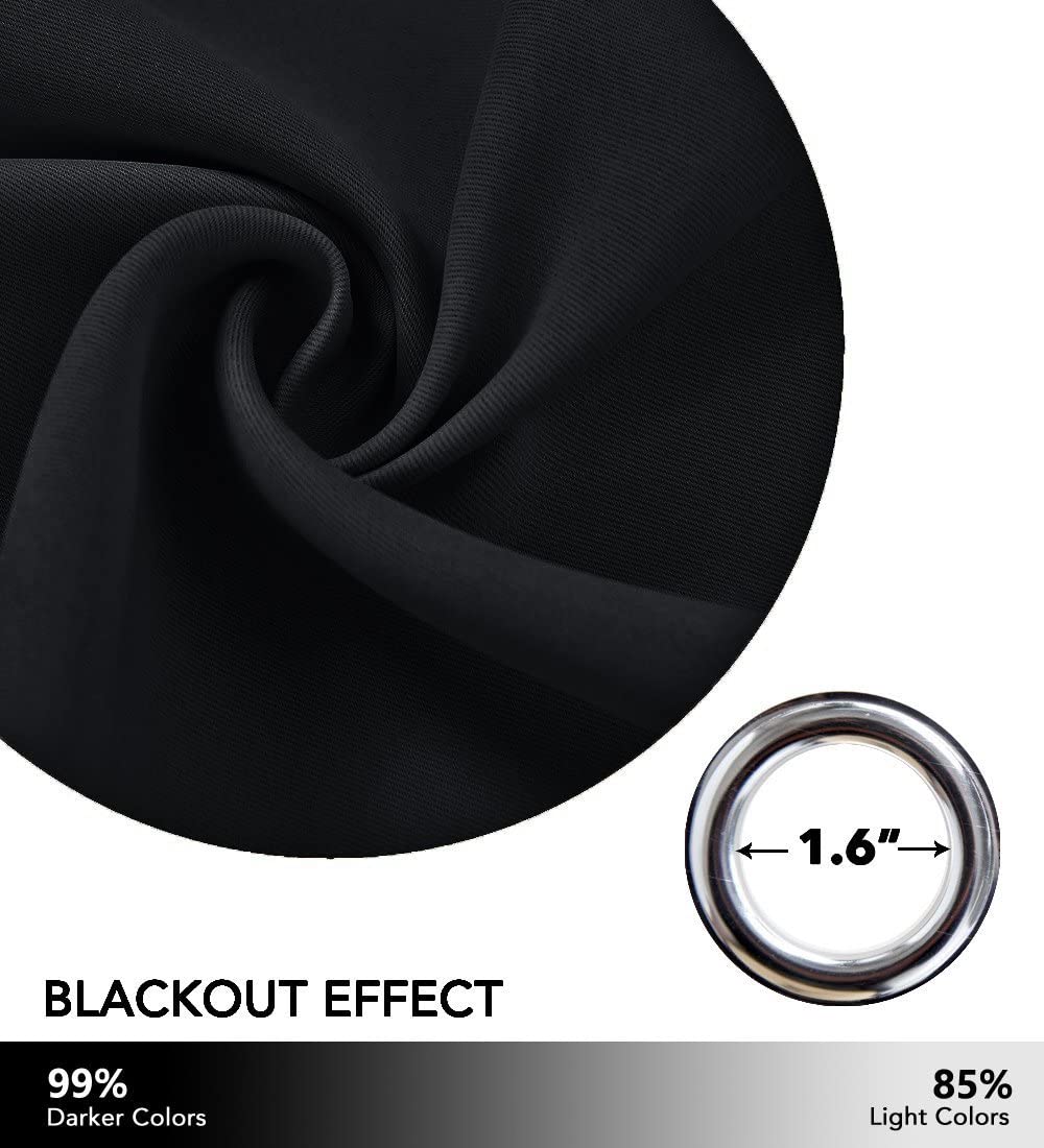 NICETOWN Black Stars Kids Curtains - Starry Night Sleep-Enhancing Cosmic Themed Room Darkening Twink