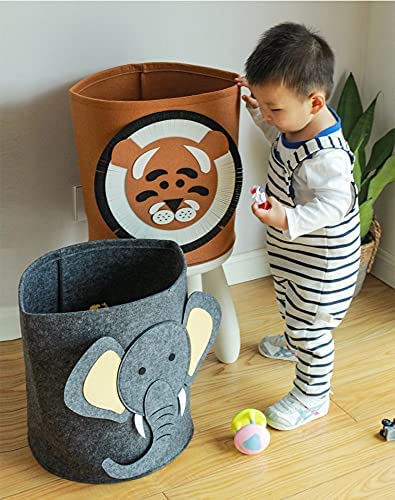 Weilong Cute Foldable Felt Laundry,Nursery Hamper Laundry Basket,Storage Baskets for Kids Boys and G