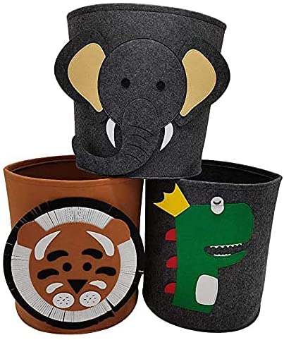 Weilong Cute Foldable Felt Laundry,Nursery Hamper Laundry Basket,Storage Baskets for Kids Boys and G