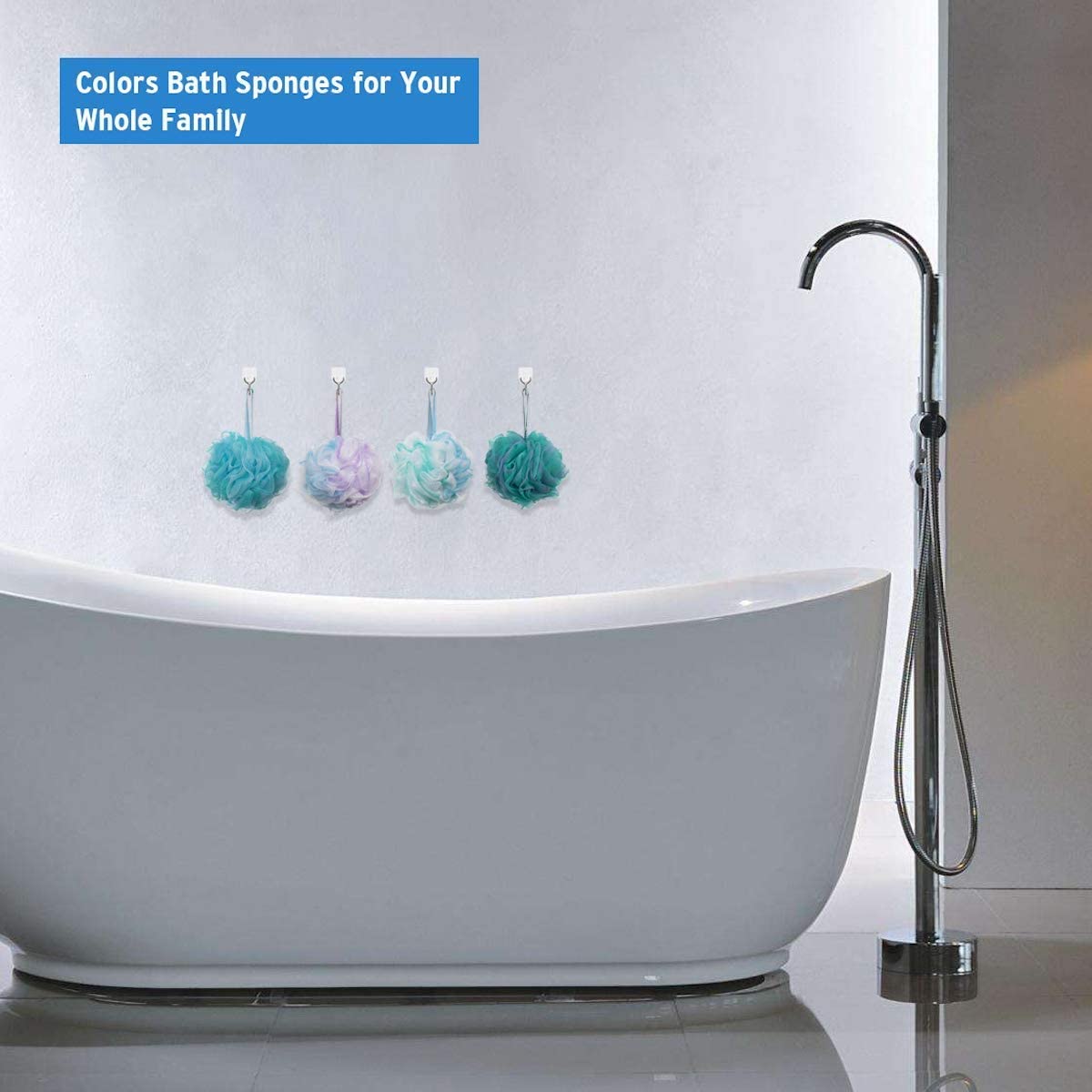 AmazerBath Shower Bath Sponge Shower Loofahs Balls 75g/PCS for Body Wash Bathroom Men Women- Set of 