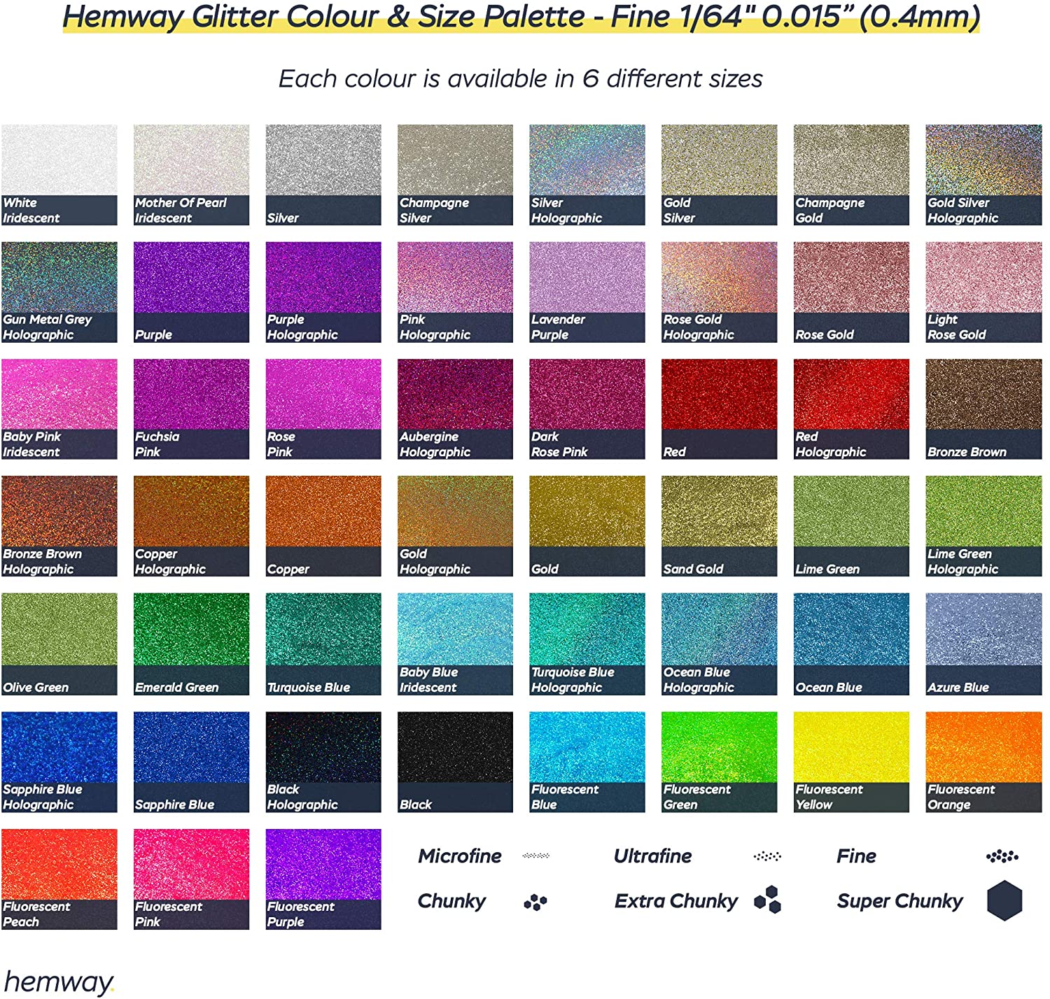 Hemway Premium Ultra Sparkle Glitter Multi Purpose Metallic Flake for Arts Crafts Nails Cosmetics Re