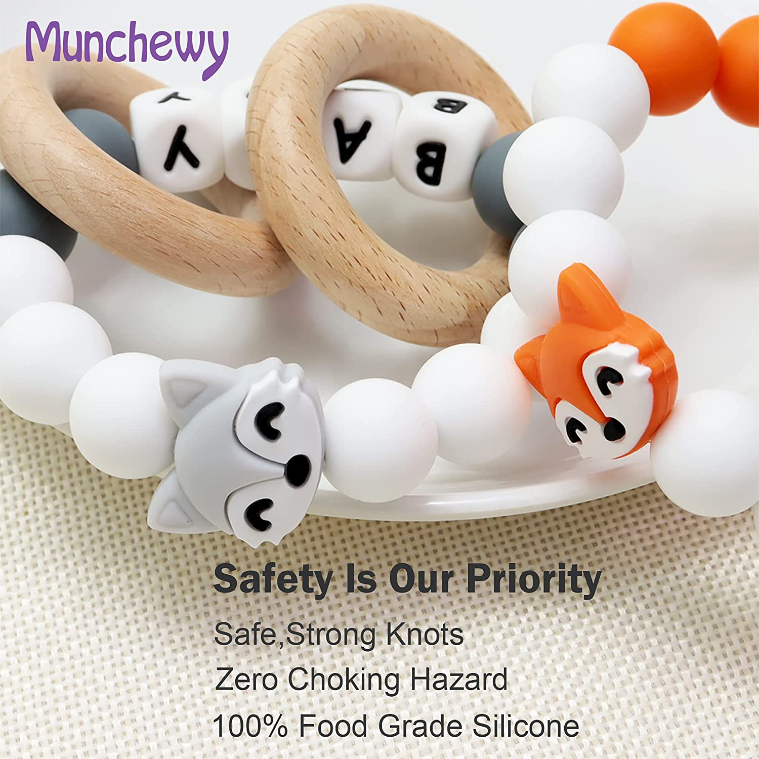 Baby Keepsake Rattles Personalized Name, Customizable Grasping Activity Shaker Toy Grab and Spin