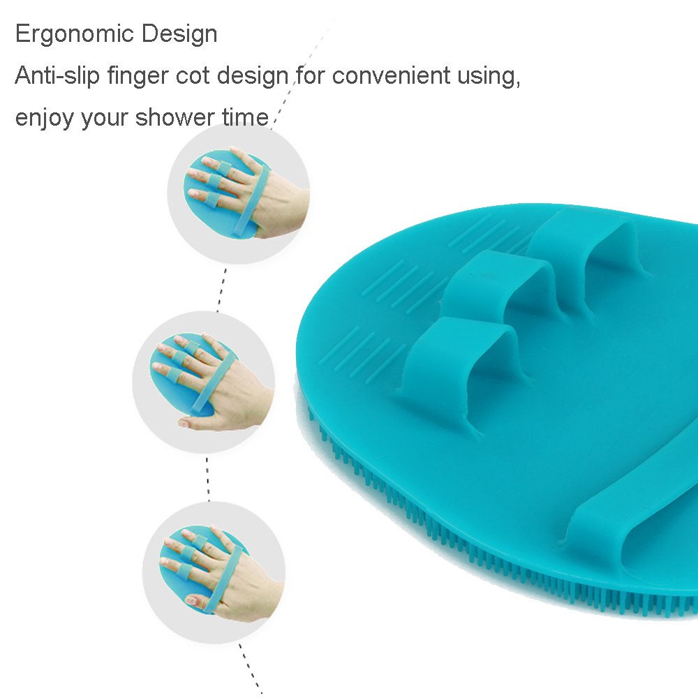 INNERNEED Food-grad Soft Silicone Body Scrubber Shower Cleansing Brush Gentle Exfoliating Bath Glove