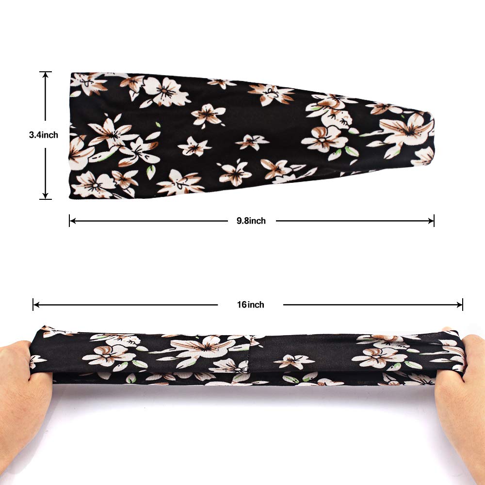 Headbands for Women, Fashion Soft Headbands for Women, Yoga Workout Headbands for Women, 10 Pack Spo