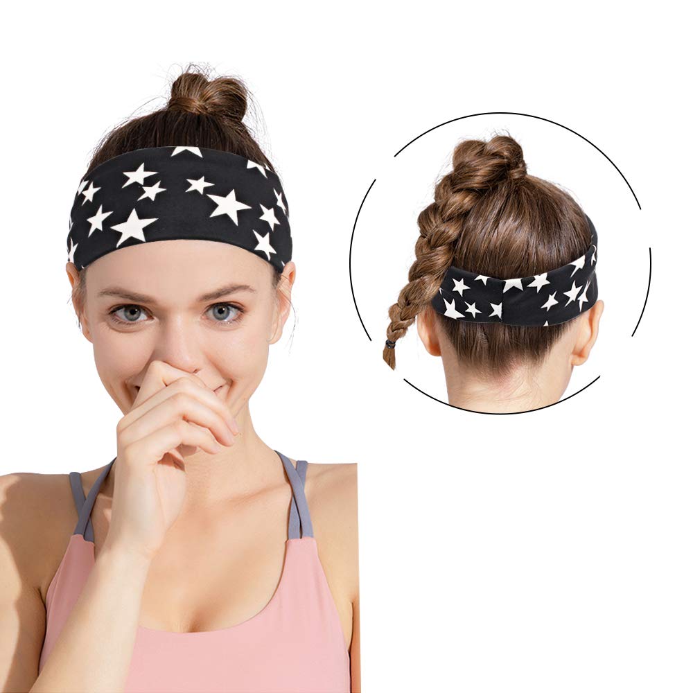 Headbands for Women, Fashion Soft Headbands for Women, Yoga Workout Headbands for Women, 10 Pack Spo