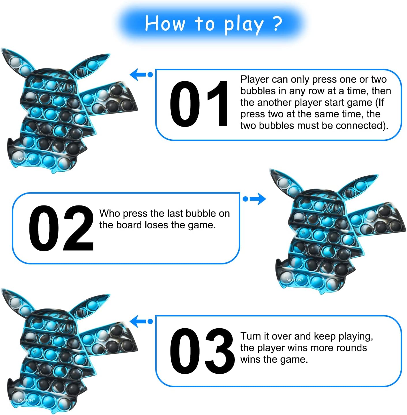 MEIKON Fidget Toys Fidgets Sensory Toys, Push Bubble Sensory Fidget Toys Figetget Toys, Popper Fidge