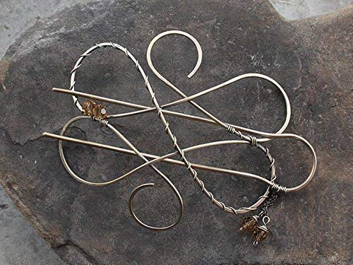 Silver Celtic Hair Clip Metal Hair Clip Large Bun Holder Hair Fork Long Thick Hair women Christmas G