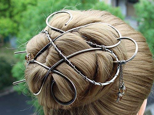 Silver Celtic Hair Clip Metal Hair Clip Large Bun Holder Hair Fork Long Thick Hair women Christmas G