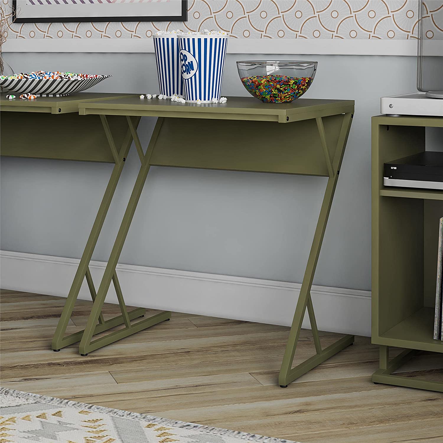 Novogratz Regal Accent Table/Laptop Desk, Olive Green