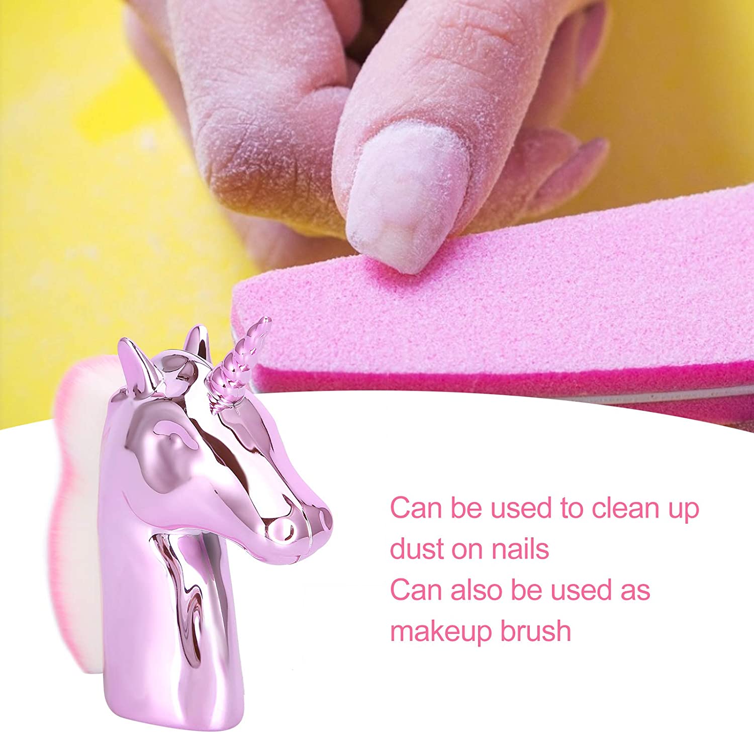 Nail Dust Brush - 5Pcs Unicorn Nail Dust Remover Fashionable Multifunctional Nail Art Dust Remover B