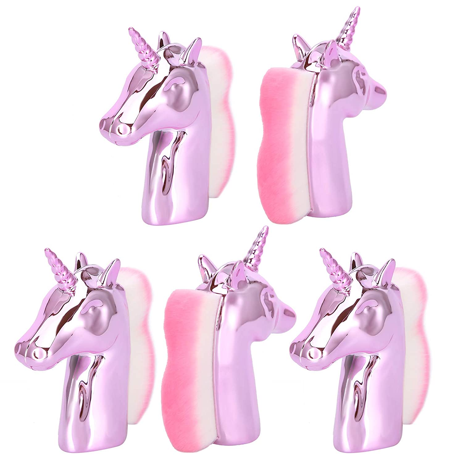 Nail Dust Brush - 5Pcs Unicorn Nail Dust Remover Fashionable Multifunctional Nail Art Dust Remover B