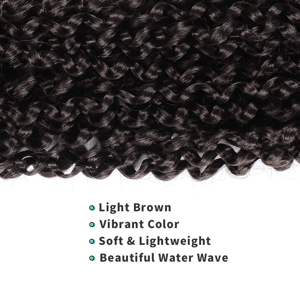 Passion Twist Hair 18Inch 6packs - Dark Brown Water Wave Crochet Braids for Butterfly Locs or Bohemi