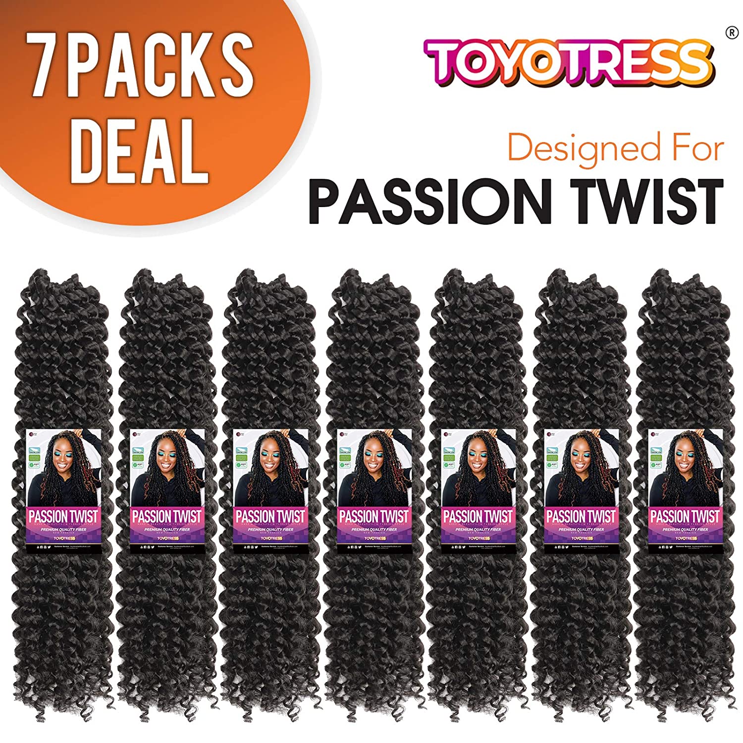 Passion Twist Hair 18Inch 6packs - Dark Brown Water Wave Crochet Braids for Butterfly Locs or Bohemi