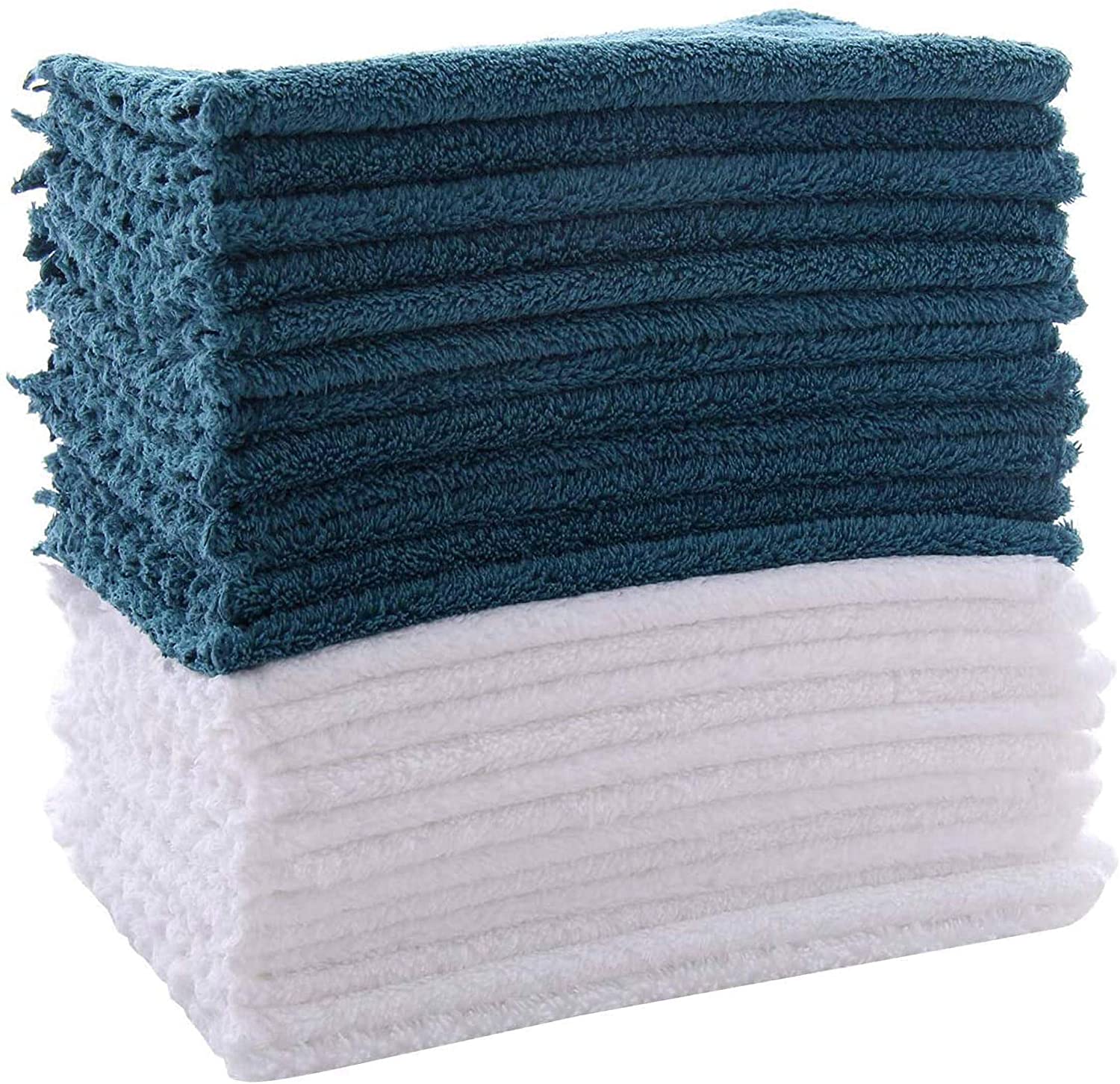 12 Pack Kitchen Towel Dishcloths - 16 × 19 Inch - Substitute for Paper Towel -Extra Absorbent and S