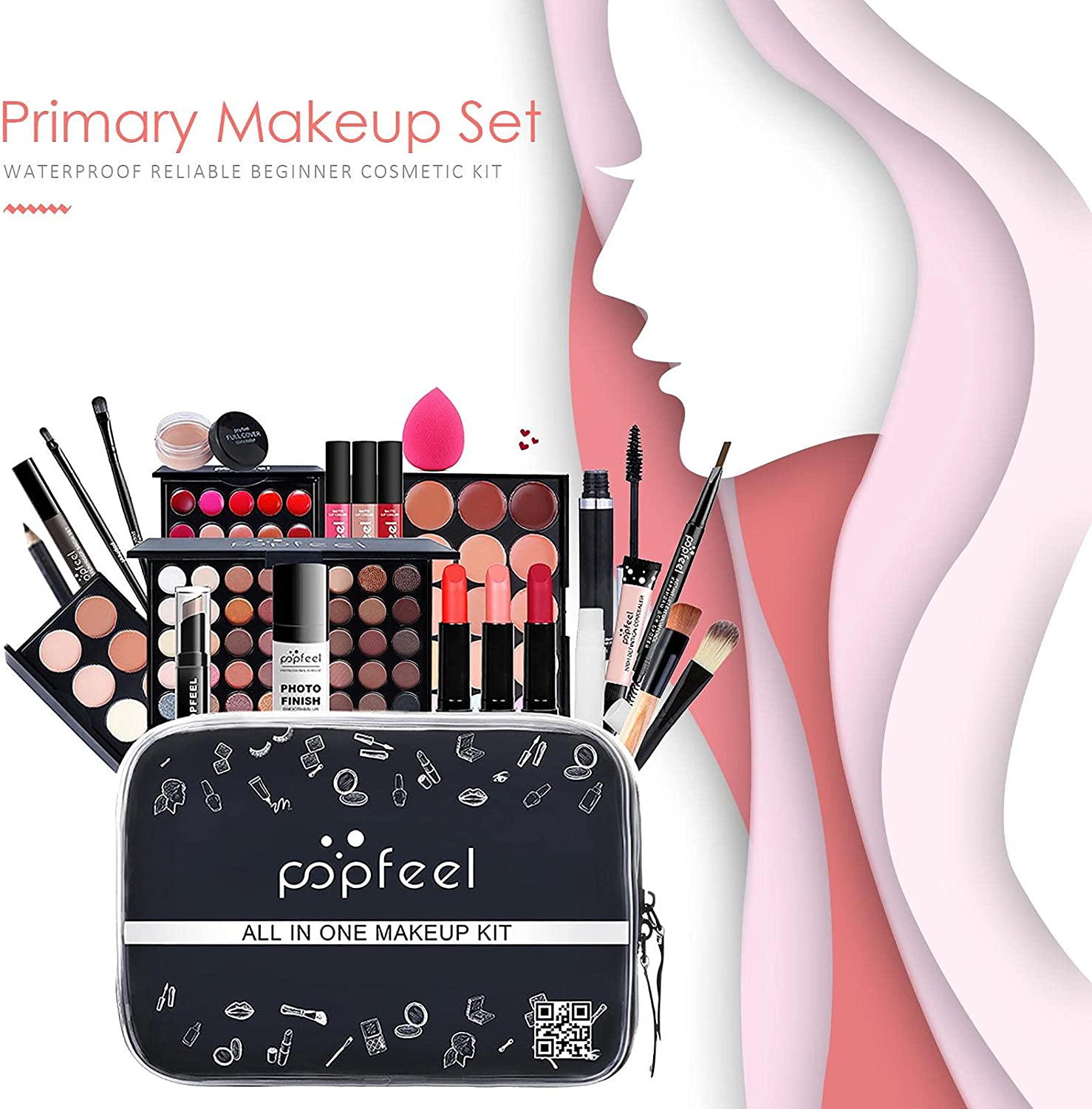 Attracting Makeup Set,Make up Full kit,Eye Shadow,Concealer,Lip Gloss,Eyebrow Pencil,Lipstick,Pre