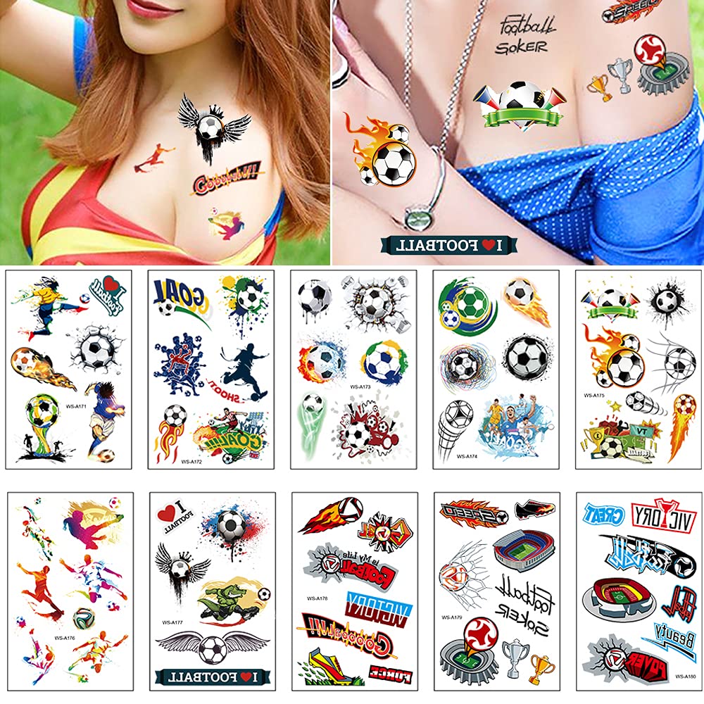 Temporary Tattoo, 100pcs Fake Tattoos Designs, Waterproof Body Art Stickers, Fan Games Event Tattoo 