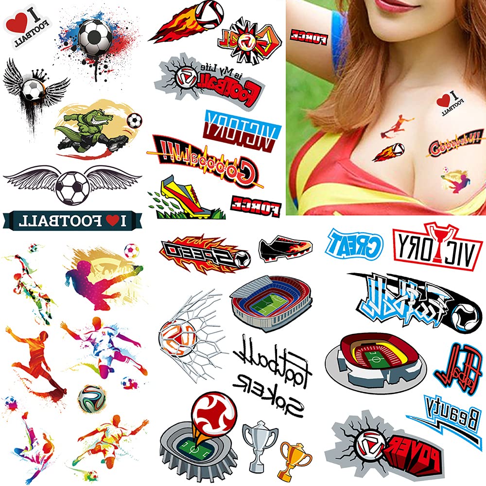 Temporary Tattoo, 100pcs Fake Tattoos Designs, Waterproof Body Art Stickers, Fan Games Event Tattoo 