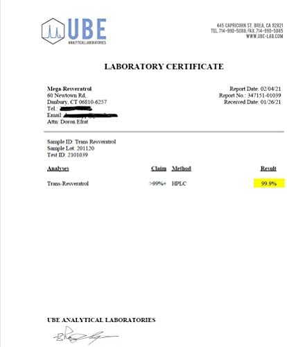 Mega Resveratrol, Pharmaceutical Grade, 99% Pure, Micronized Trans-Resveratrol, 120 Capsules, 250 mg