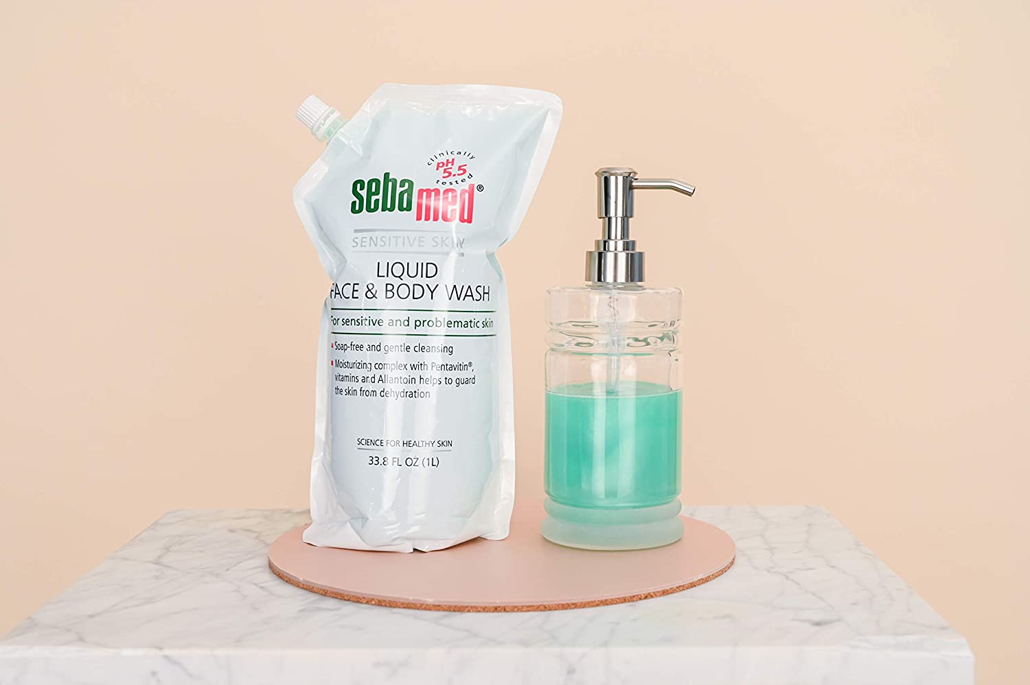 Sebamed Liquid Face & Body Wash 1 Liter Refill Bag for Sensitive and Delicate Skin pH 5.5 Ultra Mild
