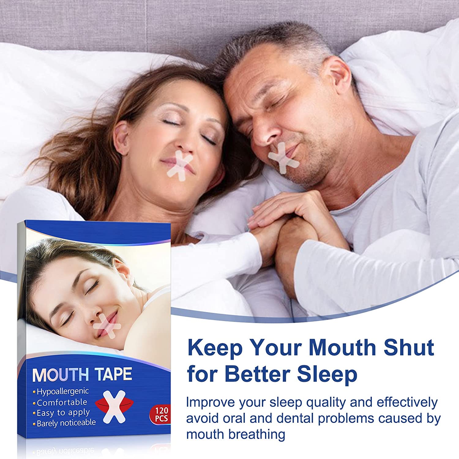 Sleep Strips Mouth Tape for Sleeping 120 PCS - Anti Snoring Devices Stop Snoring for Better Nose Bre