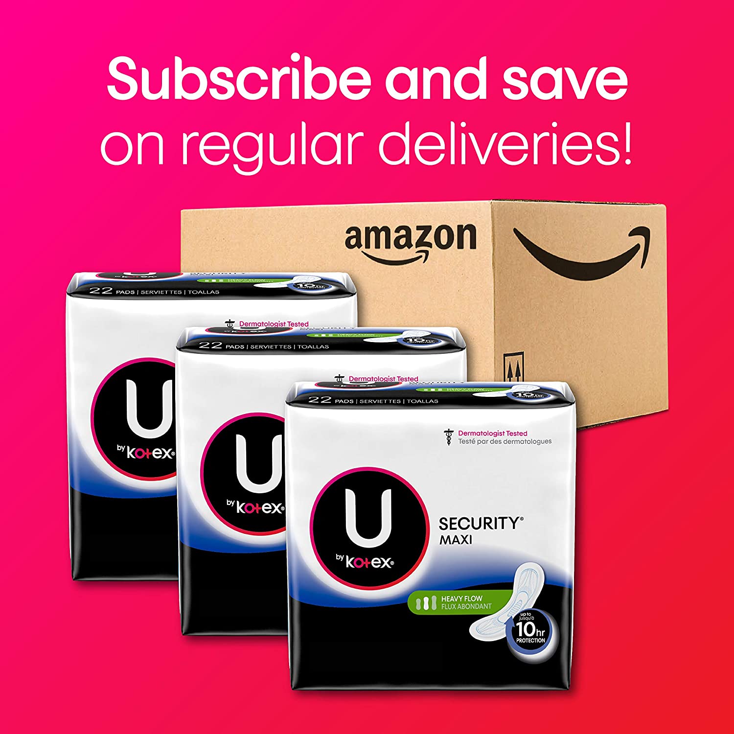 Kotex Long Super Maxi Pads, 44 pads