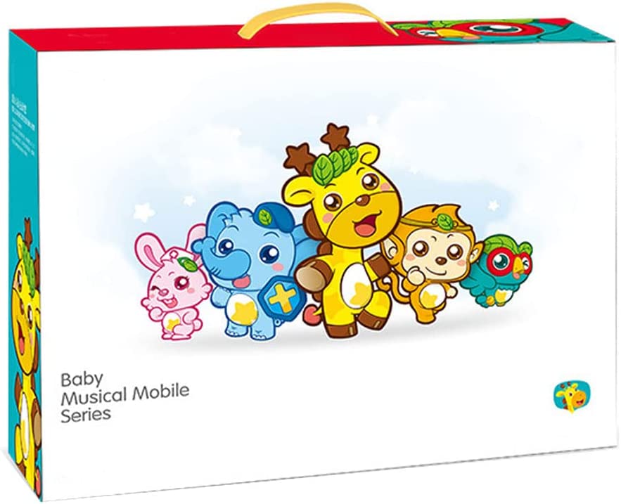 Baby Musical Crib with Rattle Toys Projector and Lights Infant Musical Rotating Hanging Bell Baby Be