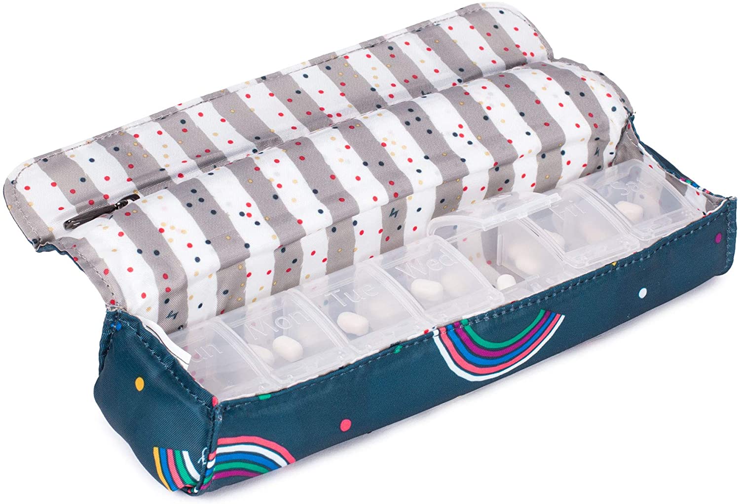 Lug Choo Pill Organizer, Rainbow Navy, One Size