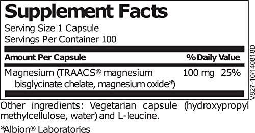 Magnesium Glycinate Complex | 100 mg Magnesium bisglycinate chelate, Magnesium oxide | Enhanced Abso
