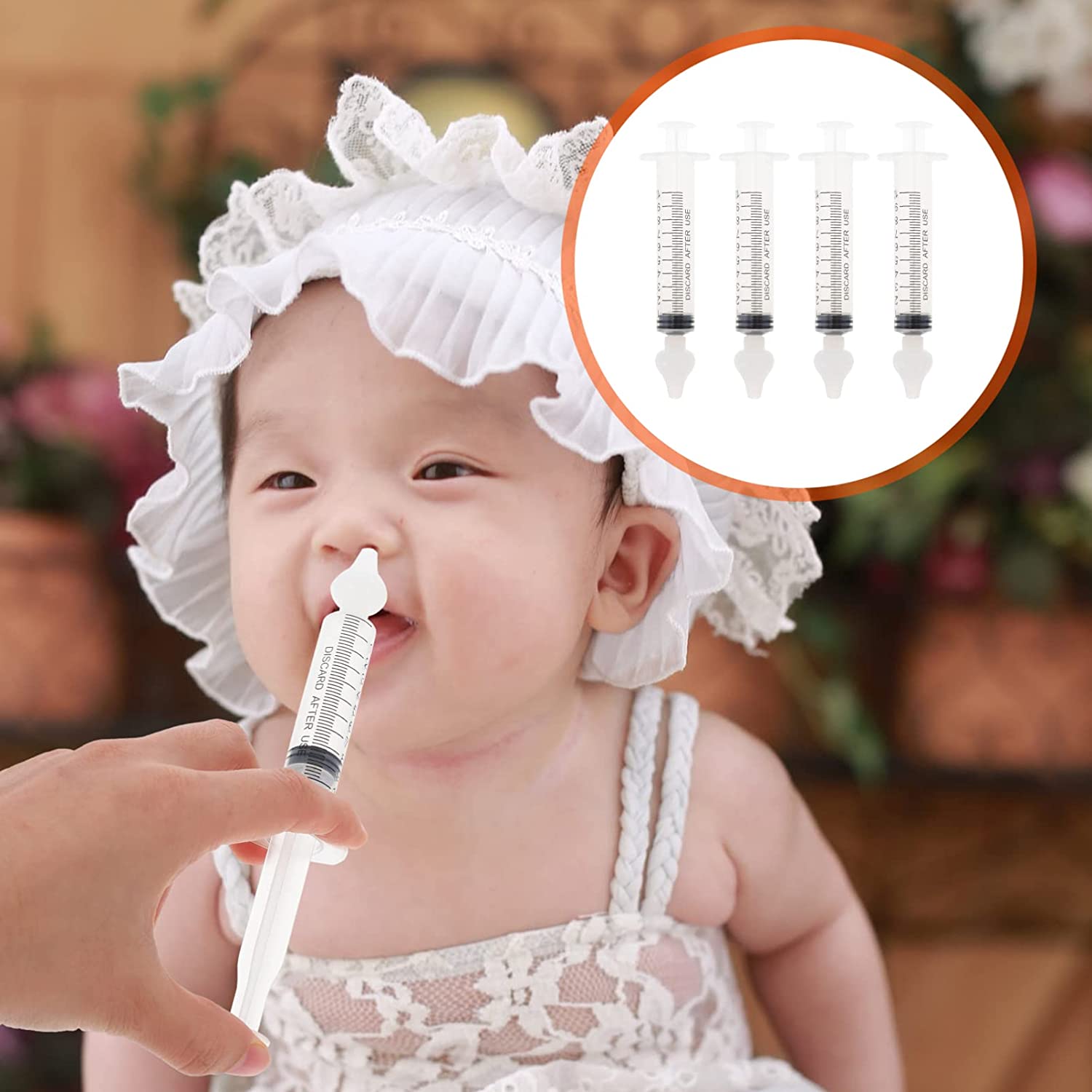 Yardwe 8pcs Sinus Rinse Kit Needle Tube Kids Nasal Washer Portable Infant Nose Cleaner Rinsing Devic