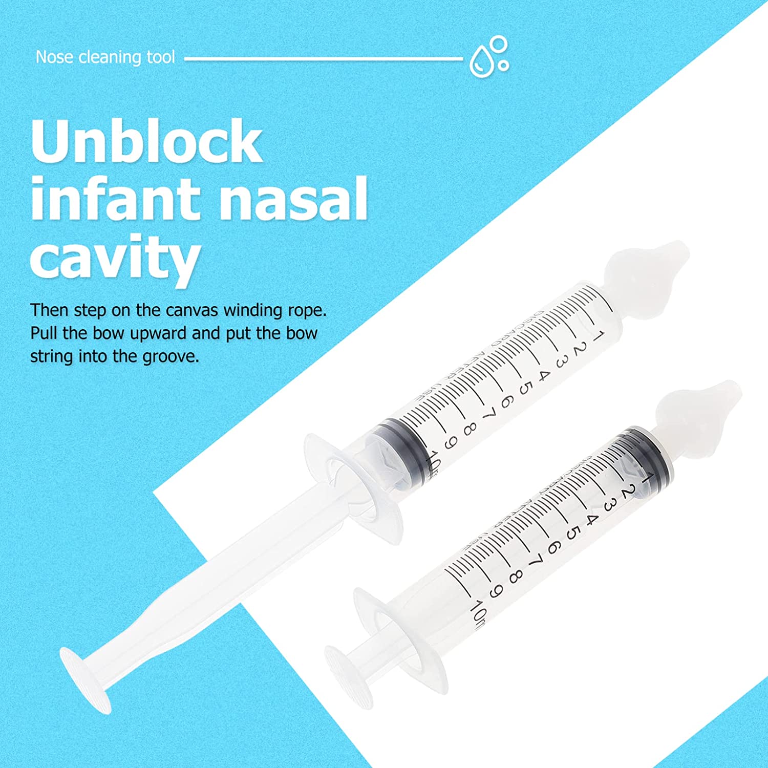 Yardwe 8pcs Sinus Rinse Kit Needle Tube Kids Nasal Washer Portable Infant Nose Cleaner Rinsing Devic