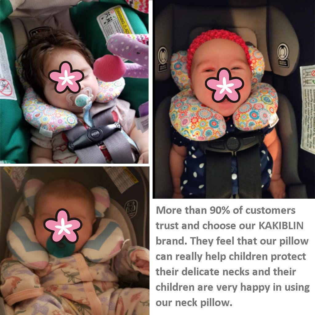 KAKIBLIN Baby Travel Pillow, Infant Head and Neck Support Pillow for Car Seat, Pushchair, for 0-1 Ye