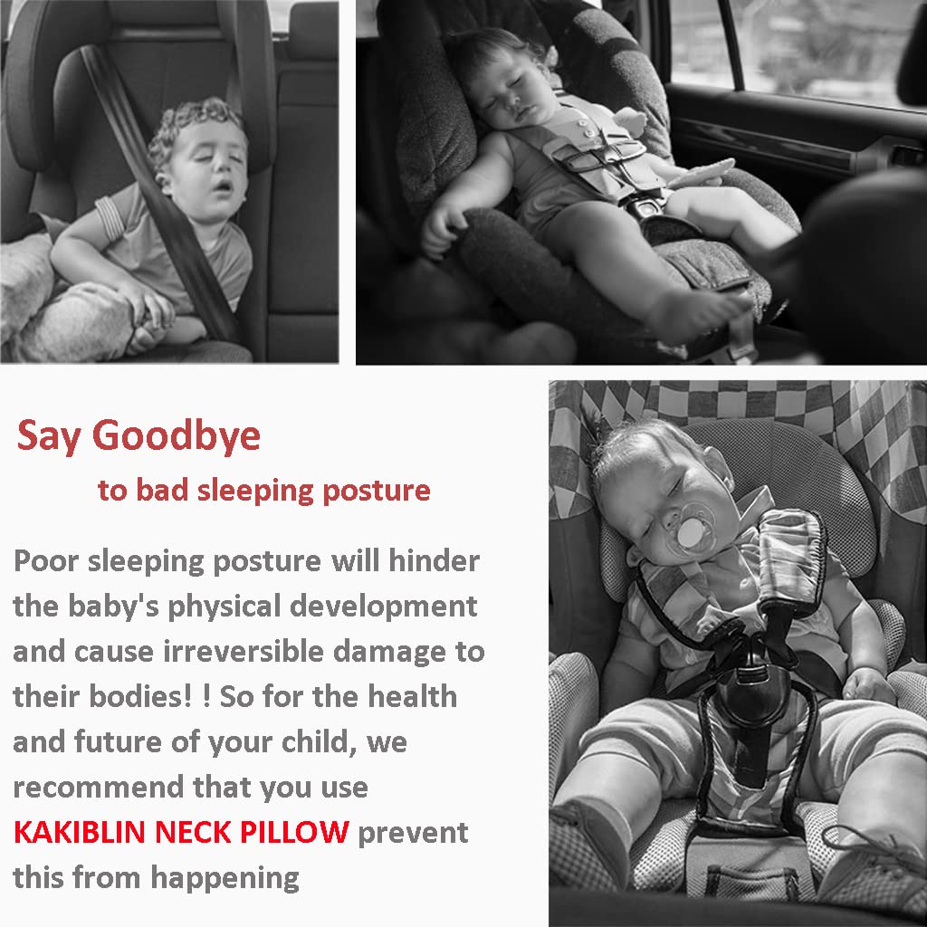 KAKIBLIN Baby Travel Pillow, Infant Head and Neck Support Pillow for Car Seat, Pushchair, for 0-1 Ye