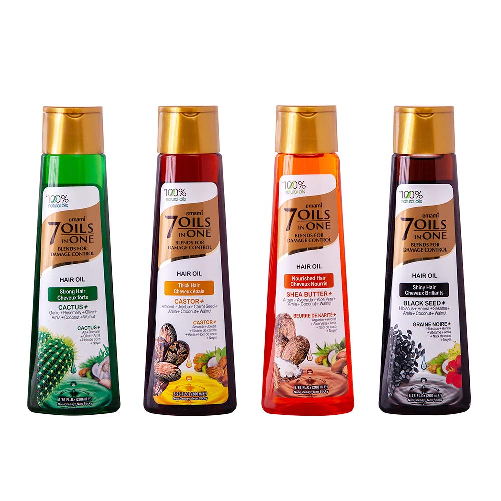 Emami 7 Oils in One – 100% Natural Oils – Perfect Blend of 7 Unique Oils for Damage Control – 