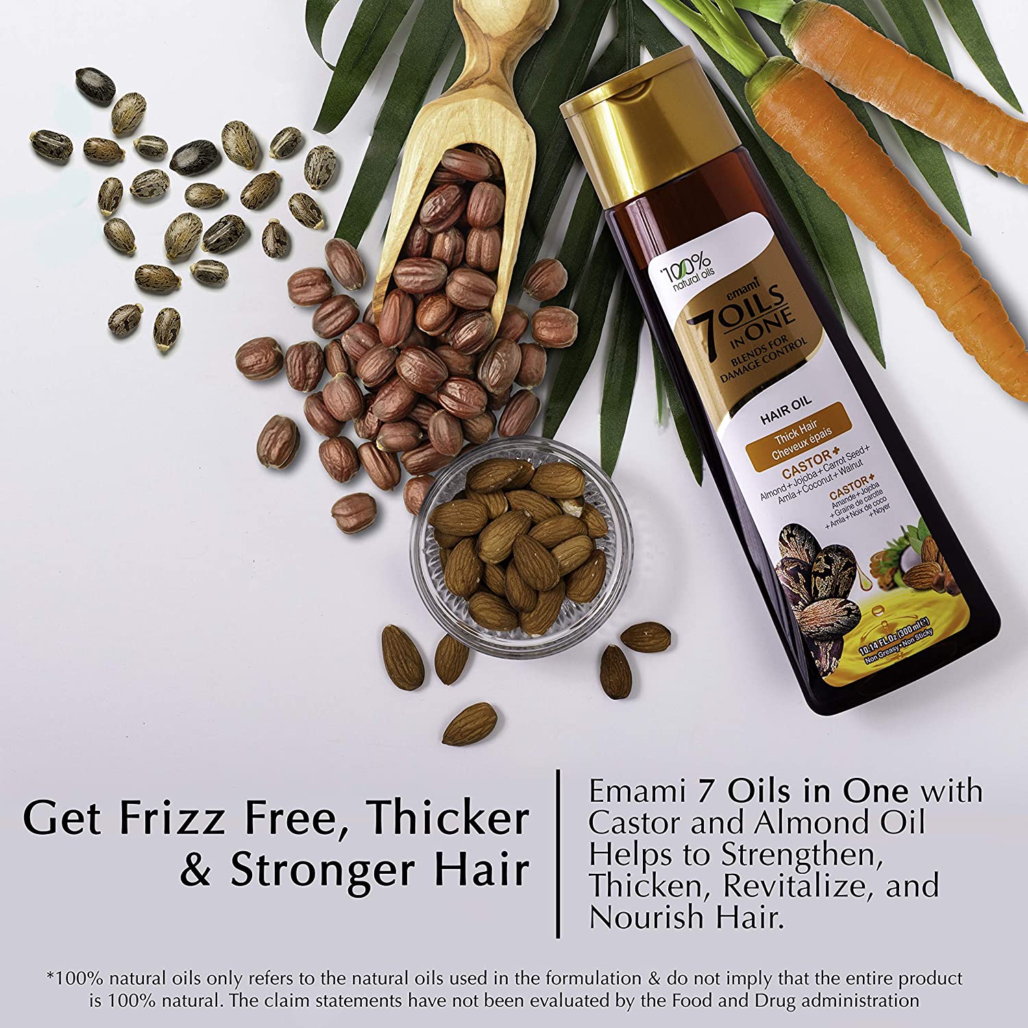 Emami 7 Oils in One – 100% Natural Oils – Perfect Blend of 7 Unique Oils for Damage Control – 