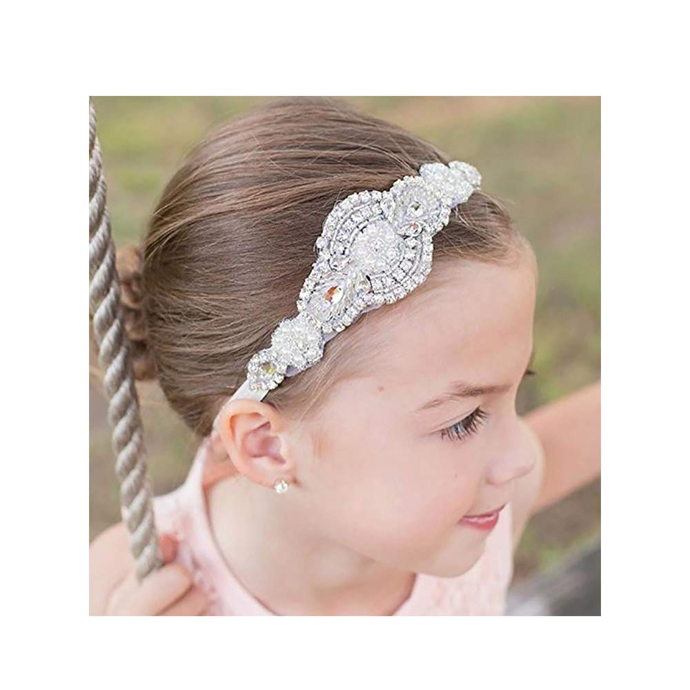Missgrace Flower Gilr Silver Crystal Rhinestones Headband Wedding Hair Accessories Hair Jewelry for 