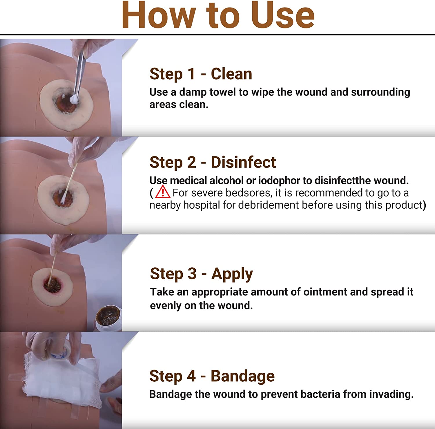 Bed Sore Cream, Organic Bedsore Ointment, Bed Sores Treatment, Fast Wound Healing & 24 hr Infection 