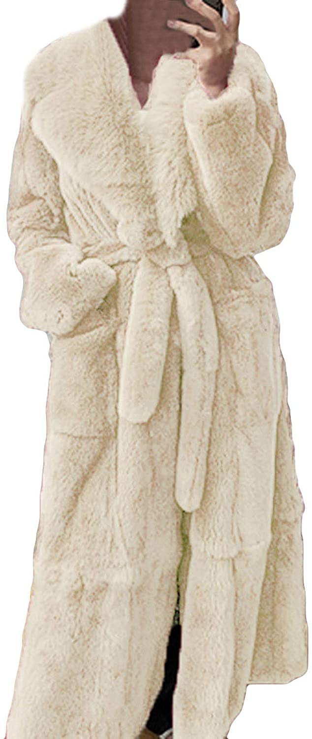 Dosoop Women Winter Warm Luxury Faux Furs Coat Outerwear Long Sleeve Faux Mink Faux Fur Plus Size Ho